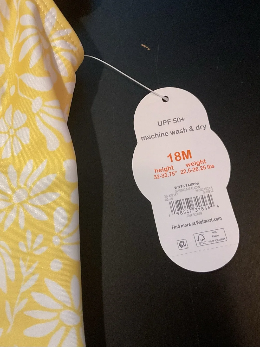 wonder nation Yellow & White Daisy Tankini Set NWT